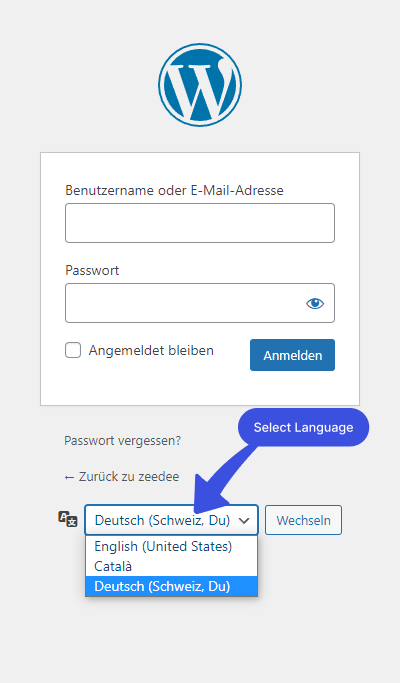 default language selector