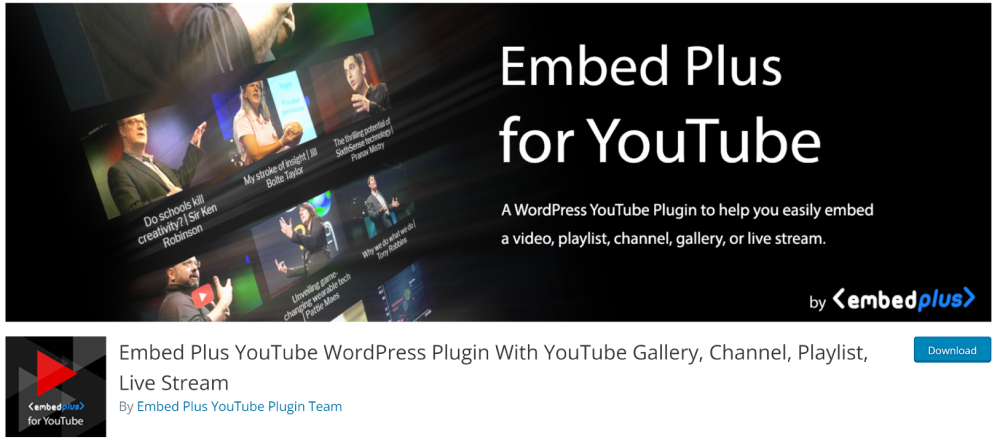 embed plus youtube wordpress plugin