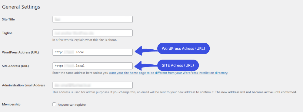 general settings 1 WordPress Login Issues