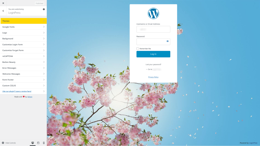 LoginPress Customizer