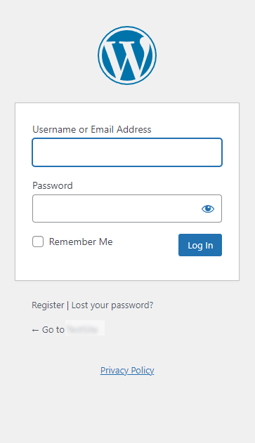 default login page