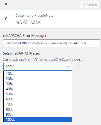 recaptcha option