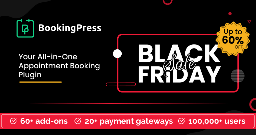 Booking Press Black Friday Banner WordPress Black Friday