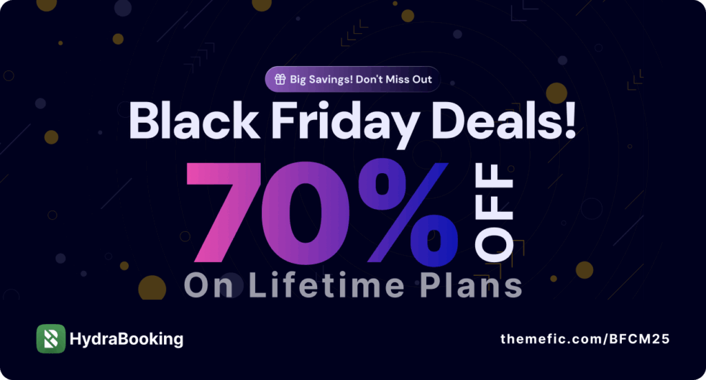 Hydra Booking WordPress Black Friday