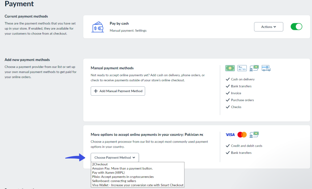 choose payment method