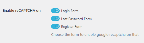 enable recaptcha on