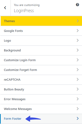 form footer option