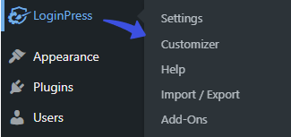 loginpress customizer option