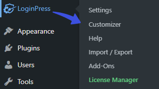 loginpress customizer