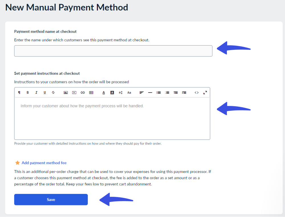 new manual payment method