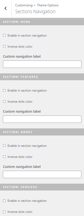 section navigation