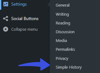 settings simple history