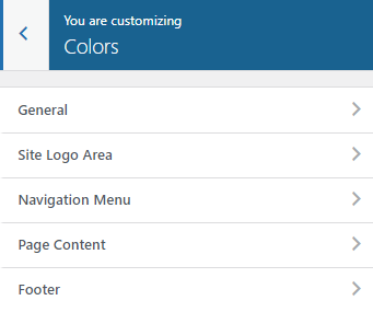you are customizing Colors