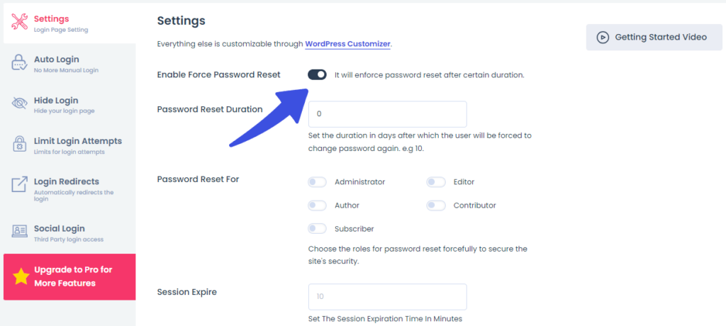 enable force password reset