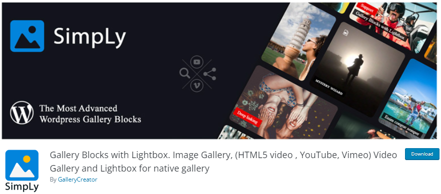 gallery blocks with lightbox
