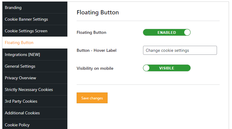 floating button tab