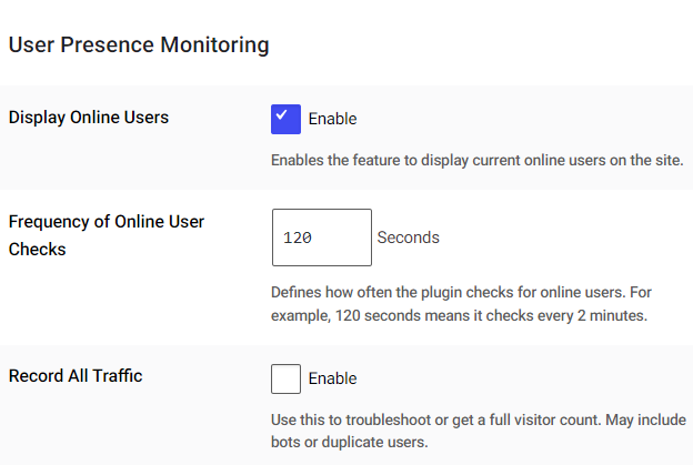 user presence monitoring