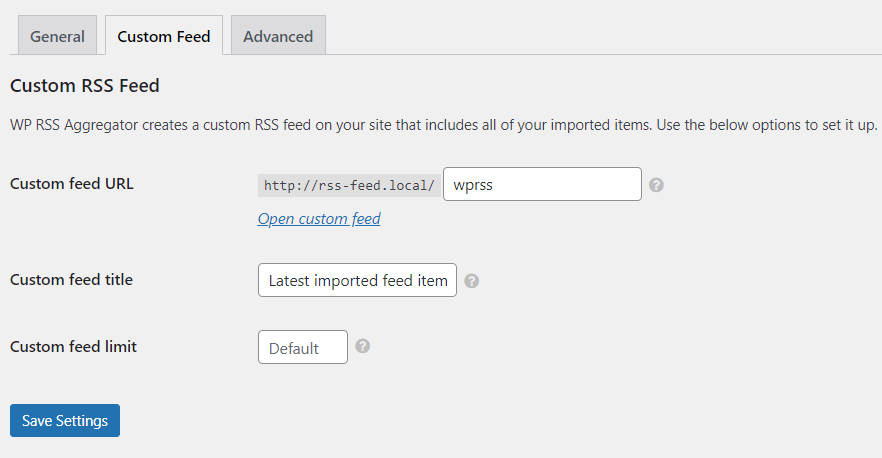 custom feed tab