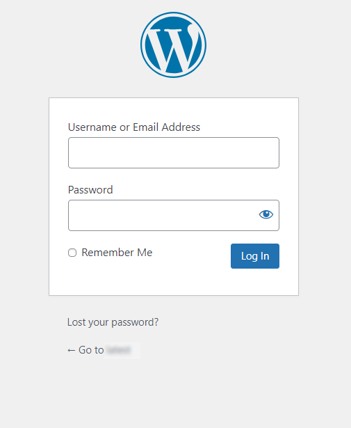 default WordPress login page