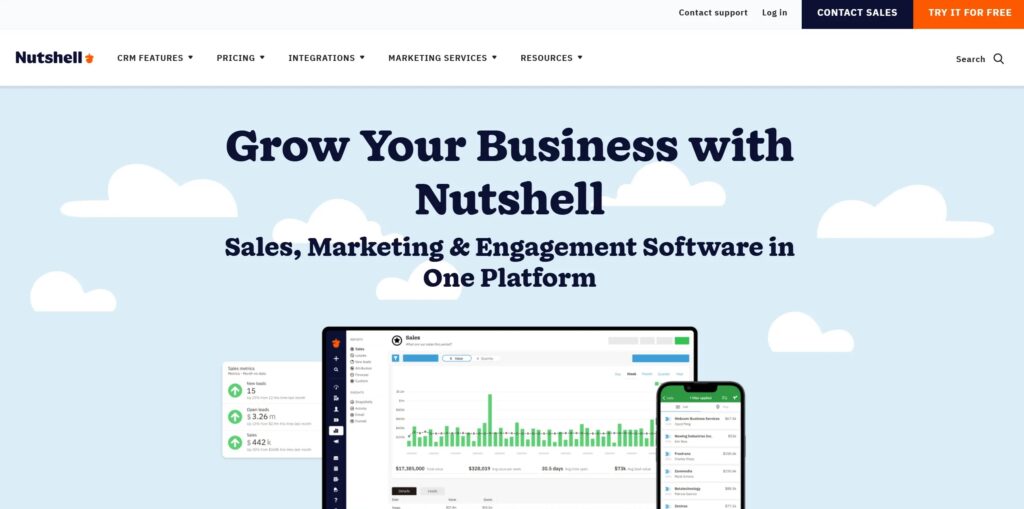 Nutshell CRM Homepage