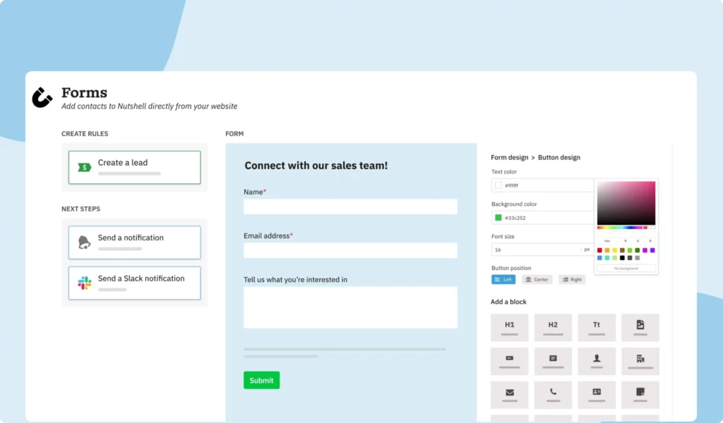 Nutshell Web Form Designer