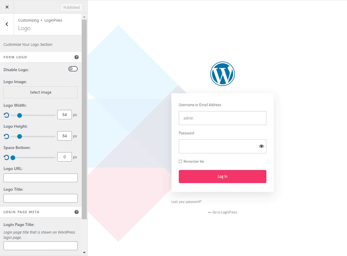 change WordPress login logo