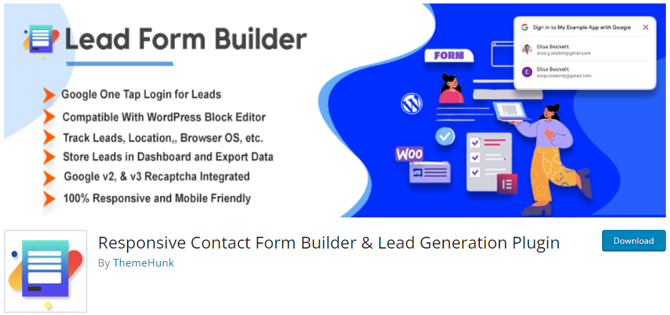 responsive contact form builder & lead generation plugin