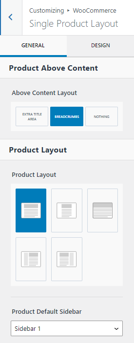 product layout page
