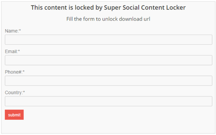 super social content locker form example
