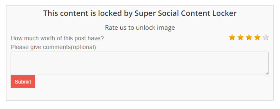 super social content locker rate example