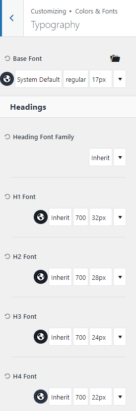 typography customization