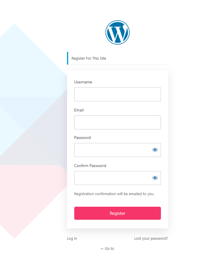 customized wordpress register page