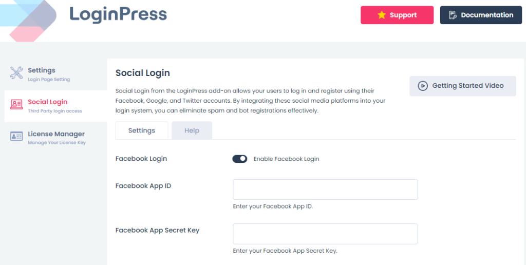 enable facebook login