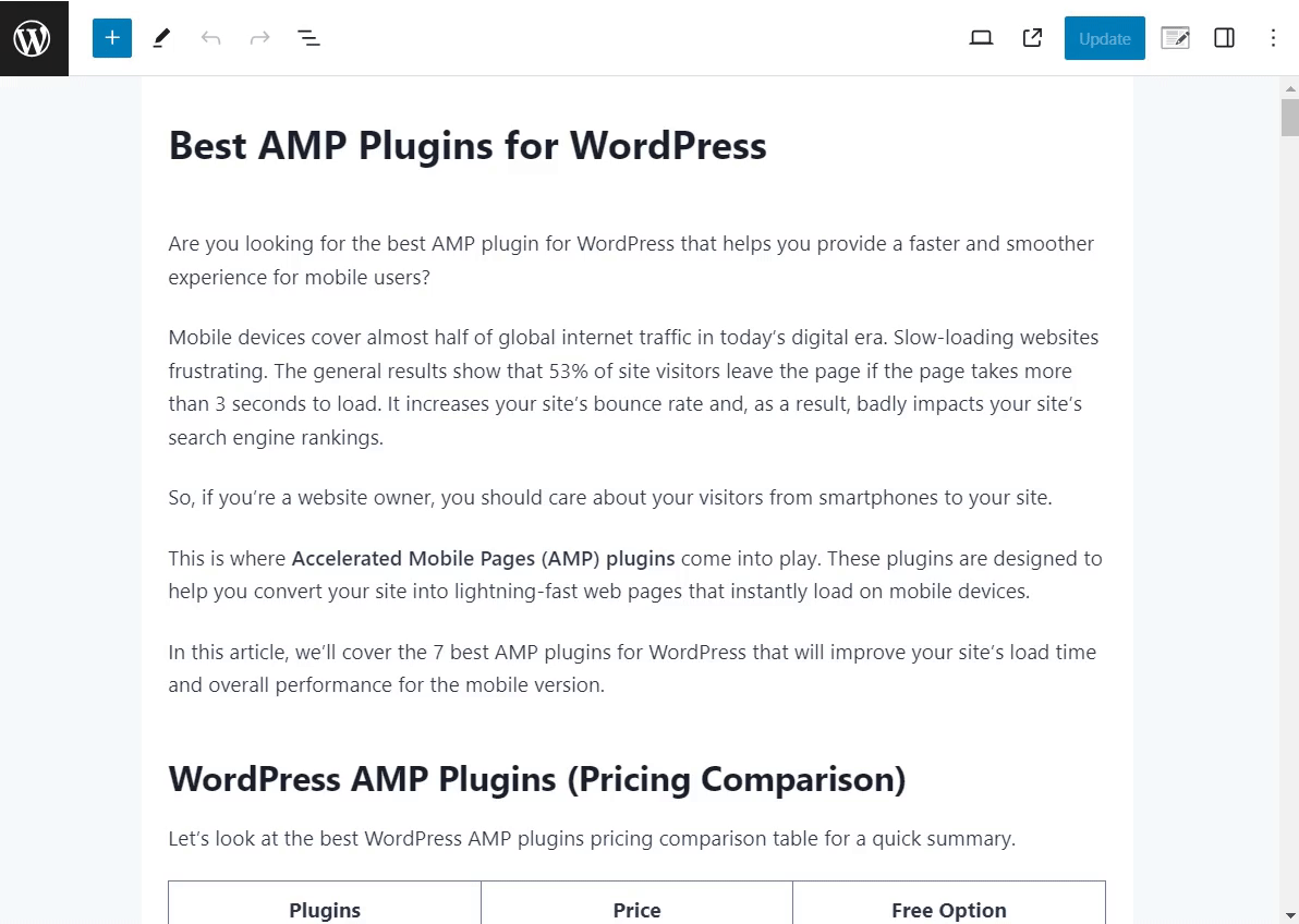 amp post discussion screen