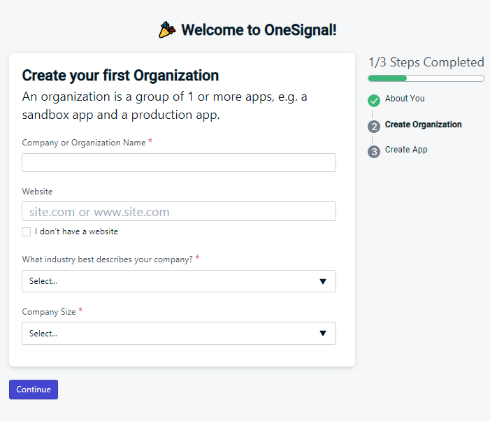 create first organization