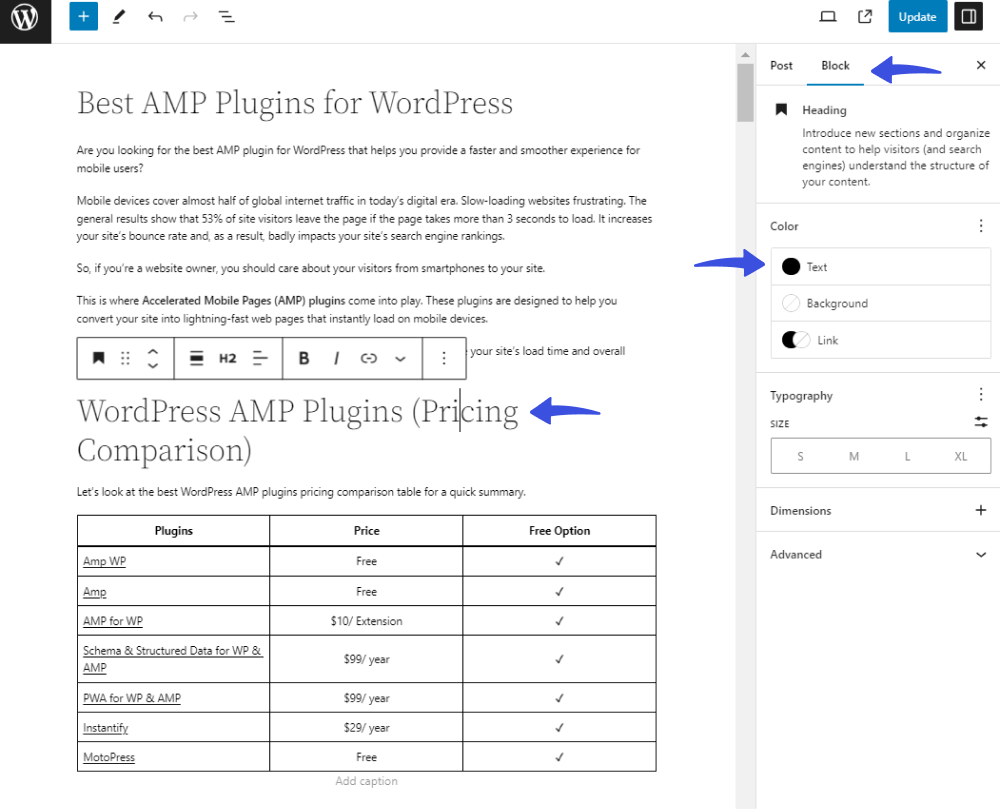 heading text color How to change font color in WordPress