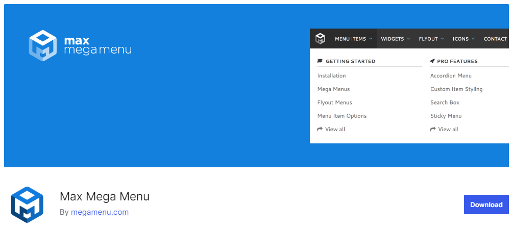 max mega menu plugin