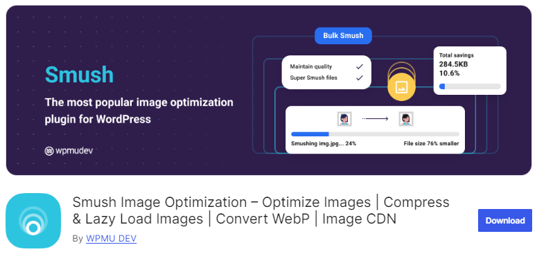 smush image optimization plugin for WordPress