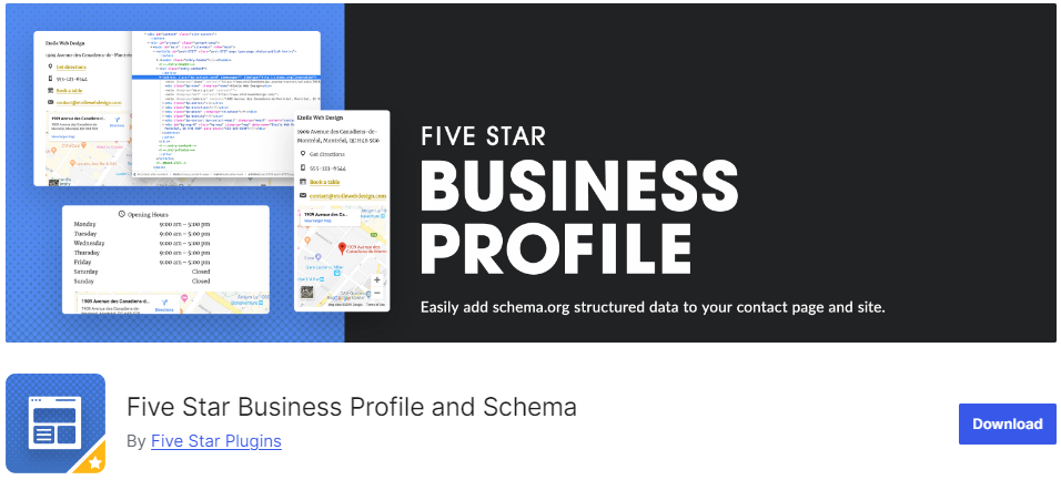 five star business profile and schema