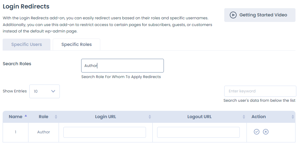 login redirects