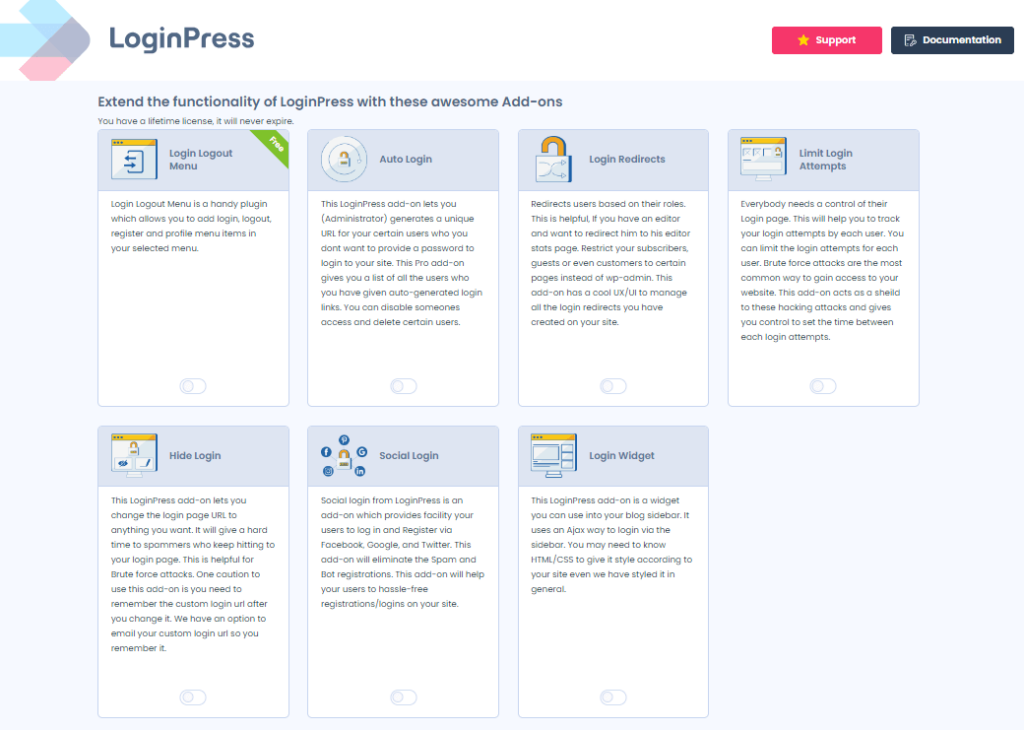 loginpress addons