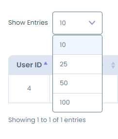 show entries