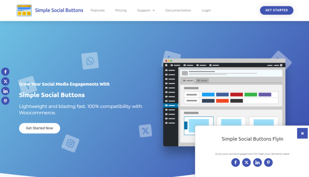 simple social buttons best WordPress popup plugin for social sharing buttons