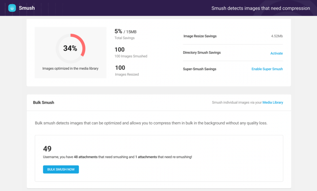 smush bulk optimization feature 
