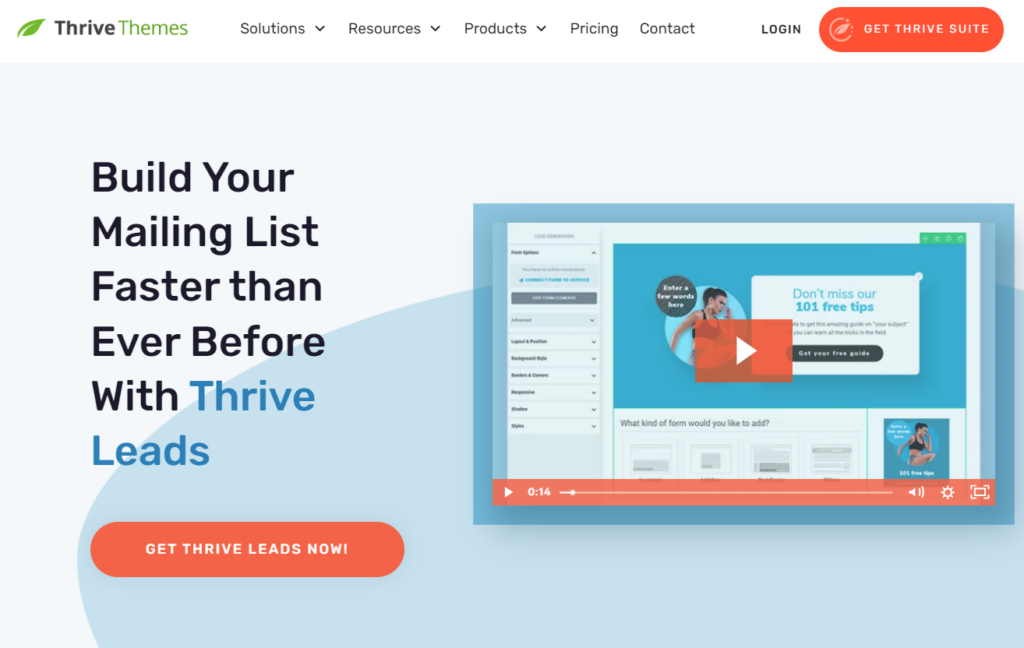 thrive leads wordpress popup plugin main screen