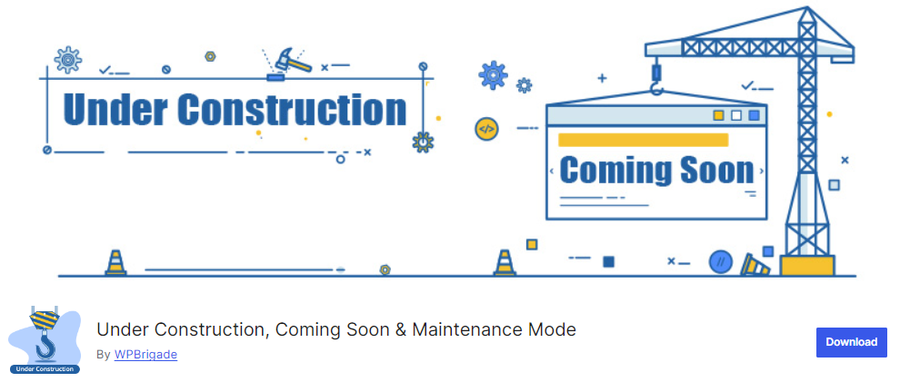 Under Construction, Coming Soon & Maintenance Mode WordPress org screen