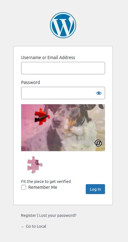 Lemin CAPTCHA on Login Form