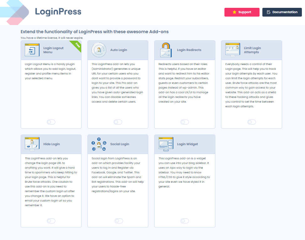 LoginPress Add-ons