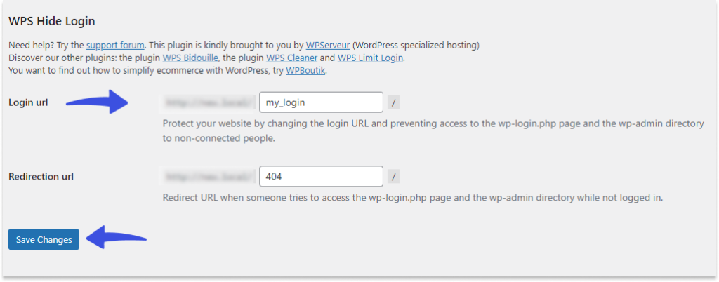 New Login URL with WPS Hide Login