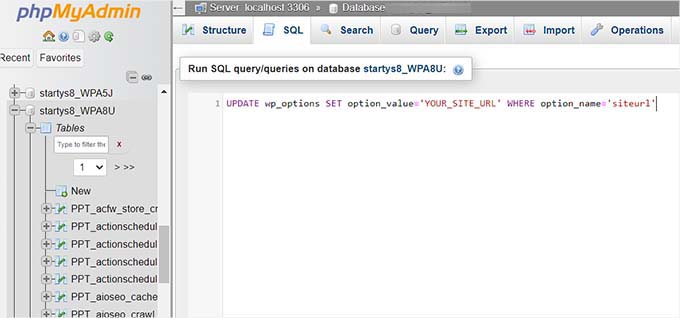 phpMyAdmin SQL Database - Error establishing a database connection 